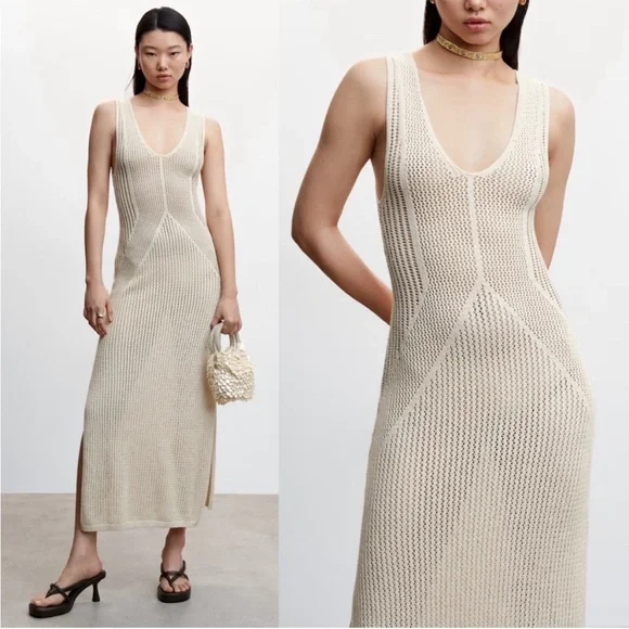 open back knitted mini dress Pattern Knitted Open Back Mini Dress – Dé Rococo main image 0